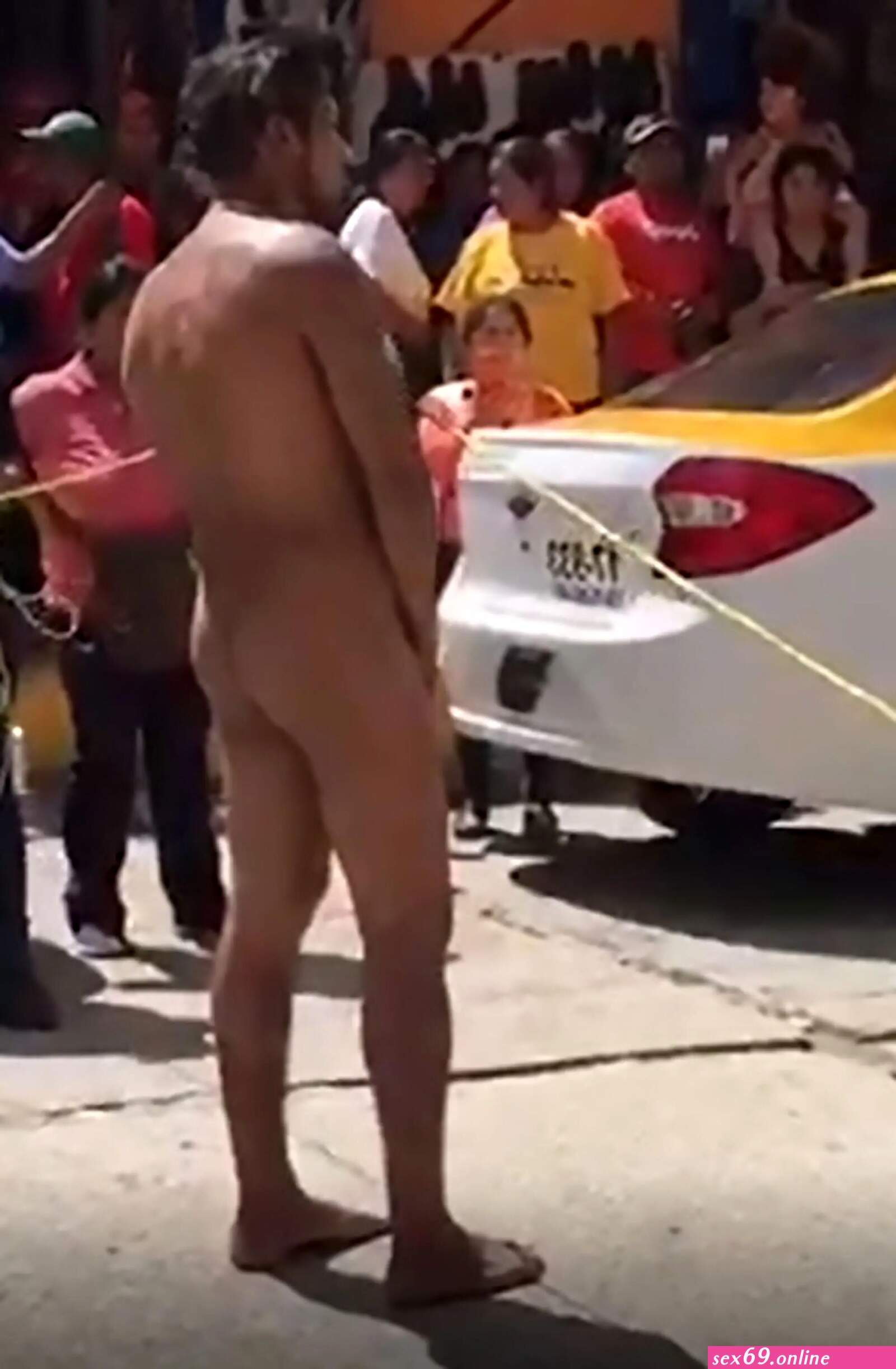 Thief Stripped Naked Public Sexy Photos